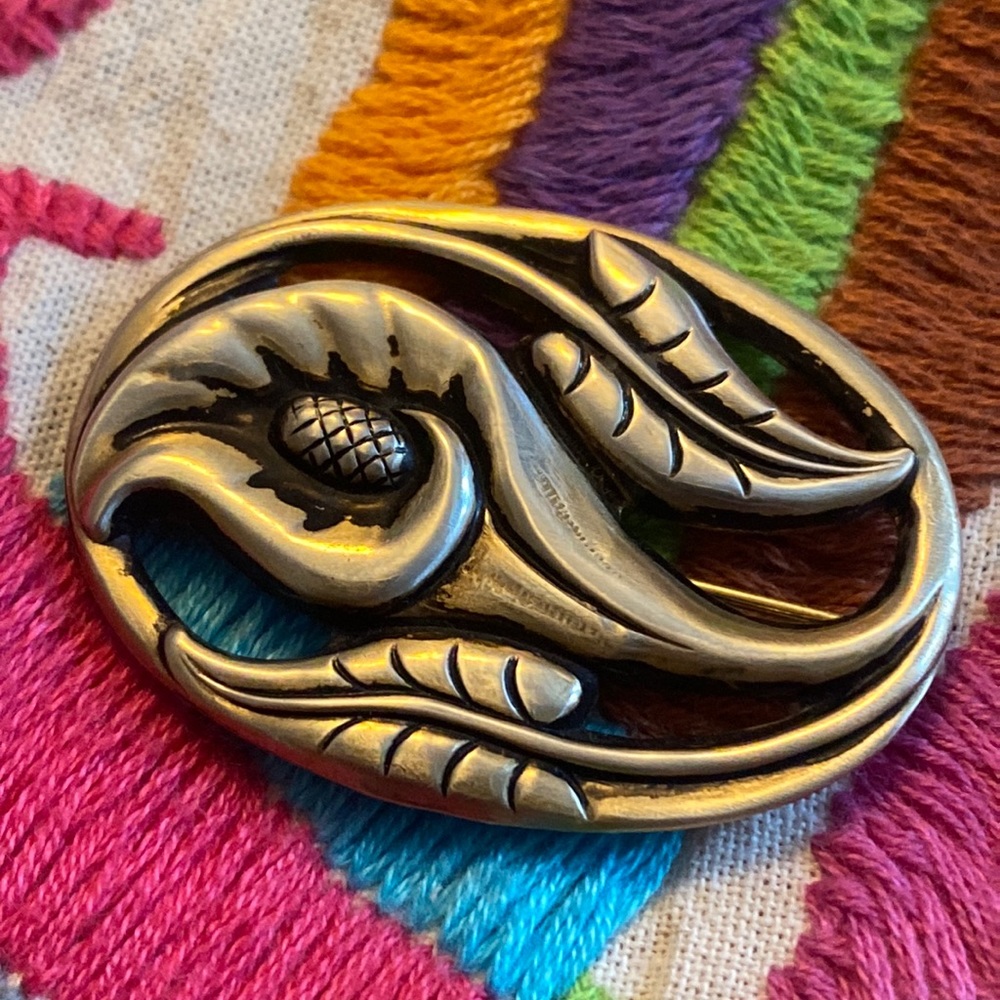 Vintage Sterling calla Lily brooch